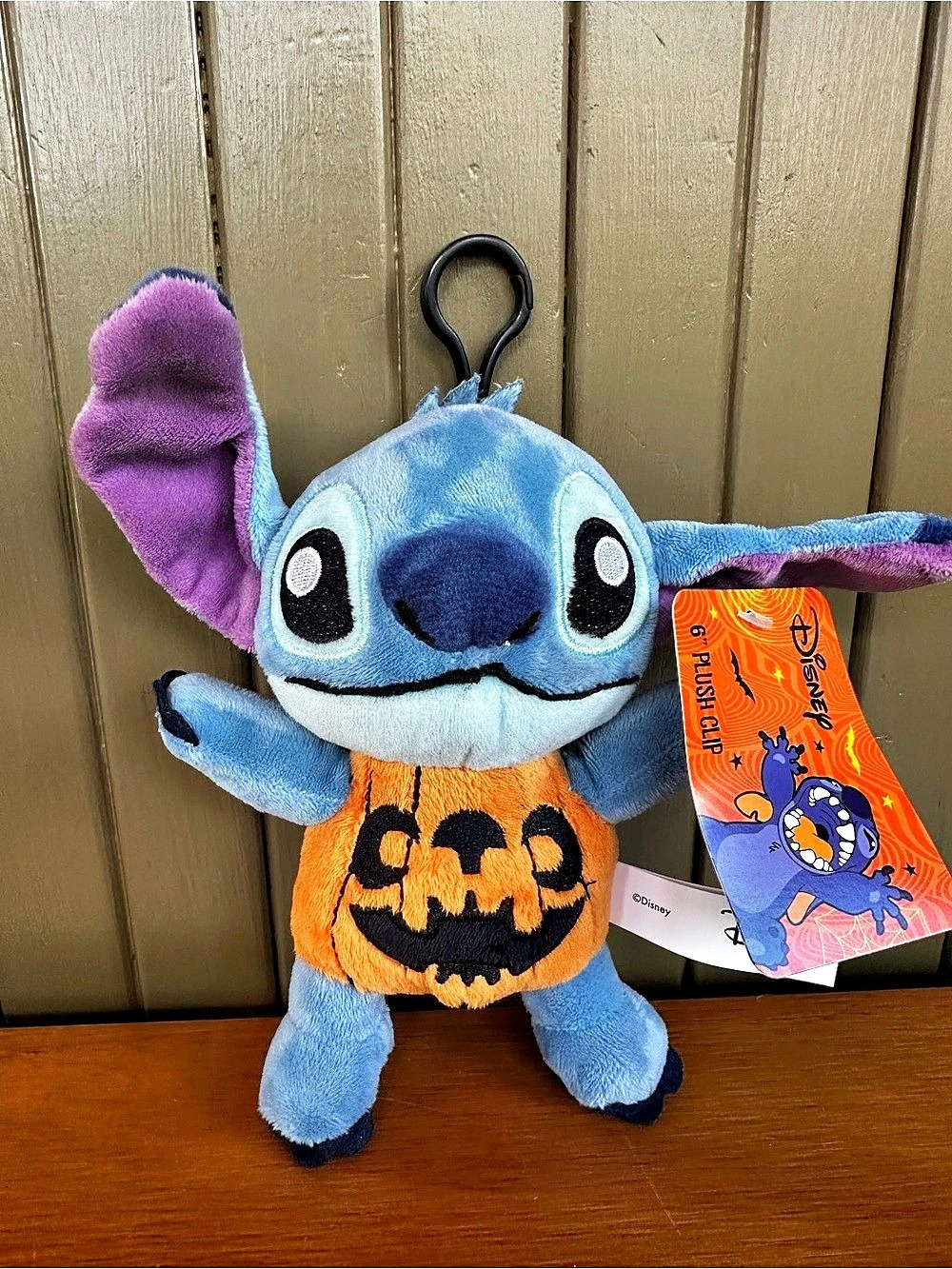 Disney Stitch Halloween Plush Clip NWT